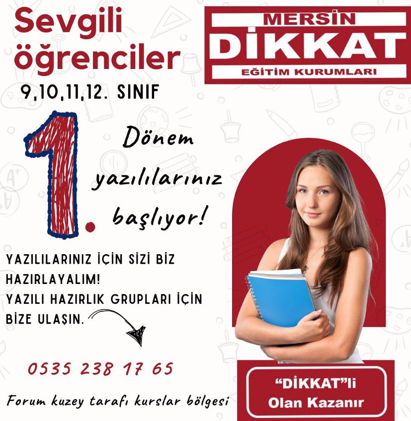 9, 10, 11 ve 12. sınıf yazılı hazırlık afişi